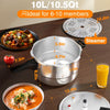 PYY 10Qt Aluminum Pressure Cooker with a Release Valve And Various Safety Features, Suitable for Use with Both Gas And Induction Cooktops, Includes a Canner Rack