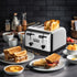 PYY 4 Slices Toaster Commercial - 225 Slices/Hour 1800W Pop Up Wide Slots 1.57 inch Stainless Steel 6-Level Setting, with Removable Crumb Tray, Bread, Bagels, Breakfast, Texas Toast, Restaurant