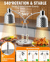 Commercial Food Warmer - 2-Head Electric Heating Lamp ETL Listed 500W Stainless Steel Food Warmer Lamp Catering Food Warming Lamp for Catering Kitchen Food Service Restaurant Buffet Cafeteria