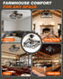 PYY Ceiling Fans with Lights - 16 Inch Farmhouse Caged Ceiling Fans with Lights and Remote Control, 6 Speeds,Timer, Dual Mount, Reversible, Low Profile Rustic Cage Ceiling Fan for Home