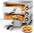 PYY Countertop Pizza Oven Electric Indoor Pizza Oven Commercial Stainless Steel 2-Layers Pizza Cooker with Timer for Home Restaurant