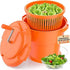 Commercial Salad Spinner - Salad Dryer Large Salad Spinner w/Silicone Anti-slip Mat & Draining Hose, 24Qt Manual Salad Spinner for up to 7 Heads of Lettuce Spinner Large for Catering