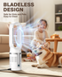 PYY Heater and Fan Combo - Bladeless Tower Fan and Heater Combo 90¡« Oscillating All Season Fan and Heater Combo w/ 8 Speeds, Heater Temp Control, 8H Timer, Quiet Heater Fan Combo for Indoor Use