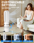 PYY Heater and Fan Combo - Bladeless Tower Fan and Heater Combo 90¡« Oscillating All Season Fan and Heater Combo w/ 8 Speeds, Heater Temp Control, 8H Timer, Quiet Heater Fan Combo for Indoor Use