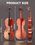 PYY Cello 4/4 Full Size - Solid Wood Acoustic Cello Package with Free Stand, Bag, Strings, Tuner, Rosin and Bow, Cello 4/4 Strings Set for Students & Adult Beginner Instruments