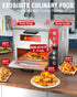 PYY 16" Indoor Pizza Oven Electric Commercial Double Decker Pizza Stone for Restaurant Home,Countertop Pizza Oven with 60-min Ring Timer with 4 Large Heat Tube, 3200W, ETL listed