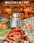 PYY Seafood Boil Pot - 60qt Turkey Fryer with Basket & Lid, Stainless Steel Crab Lobster Crayfish Shrimp Stock Pot Boiler Deep, Fried Cooker for Commercial Outdoors or Gatherings, 21.7 * 17.3"