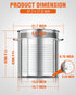 PYY Seafood Boil Pot - 60qt Turkey Fryer with Basket & Lid, Stainless Steel Crab Lobster Crayfish Shrimp Stock Pot Boiler Deep, Fried Cooker for Commercial Outdoors or Gatherings, 21.7 * 17.3"