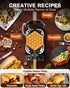 PYY Bubble Waffle Maker – 1500W Commercial Egg Puff Waffle Iron with a non-stick coating, 180° rotating design, a wooden handle, and a crumb tray, ideal for making Hong Kong round cones