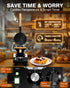 PYY Bubble Waffle Maker – 1500W Commercial Egg Puff Waffle Iron with a non-stick coating, 180° rotating design, a wooden handle, and a crumb tray, ideal for making Hong Kong round cones