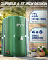 PYY Rain Water Collection Barrel - 100 Gallon Water Storage Tank with Spigots, Portable Rain Catcher to Collect Rainwater from Gutter, Large Plastic Rain Catchment System with Collapsible Bucket