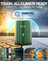 PYY Rain Water Collection Barrel - 100 Gallon Water Storage Tank with Spigots, Portable Rain Catcher to Collect Rainwater from Gutter, Large Plastic Rain Catchment System with Collapsible Bucket
