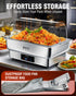 PYY Electric Chafing Dish for Buffet - Stainless Steel Electric Buffet Servers and Warmers, Max. 185F Temp Control, Electric Food Warmers for Parties Buffet Catering, 400W