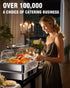 PYY Electric Chafing Dish for Buffet - Stainless Steel Electric Buffet Servers and Warmers, Max. 185F Temp Control, Electric Food Warmers for Parties Buffet Catering, 400W