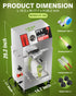 PYY Sugar Cane Juicer Machine - Commercial Electric 3-Rollers Sugarcane Juice Press Stainless Steel Extractor, Guarapera de Caña de Azúcar Eléctrica with 4 Wheels, Cleaning Brush, 2 Peelers