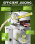 PYY Electric Sugar Cane Juicer - 800W 110V Sugar cane Juicer Machine with 660lbs/hr 28 RPM High Output, 3-Rollers Stainless Steel Sugarcane Juice Extractor Squeezer on Wheels for Home Commercial