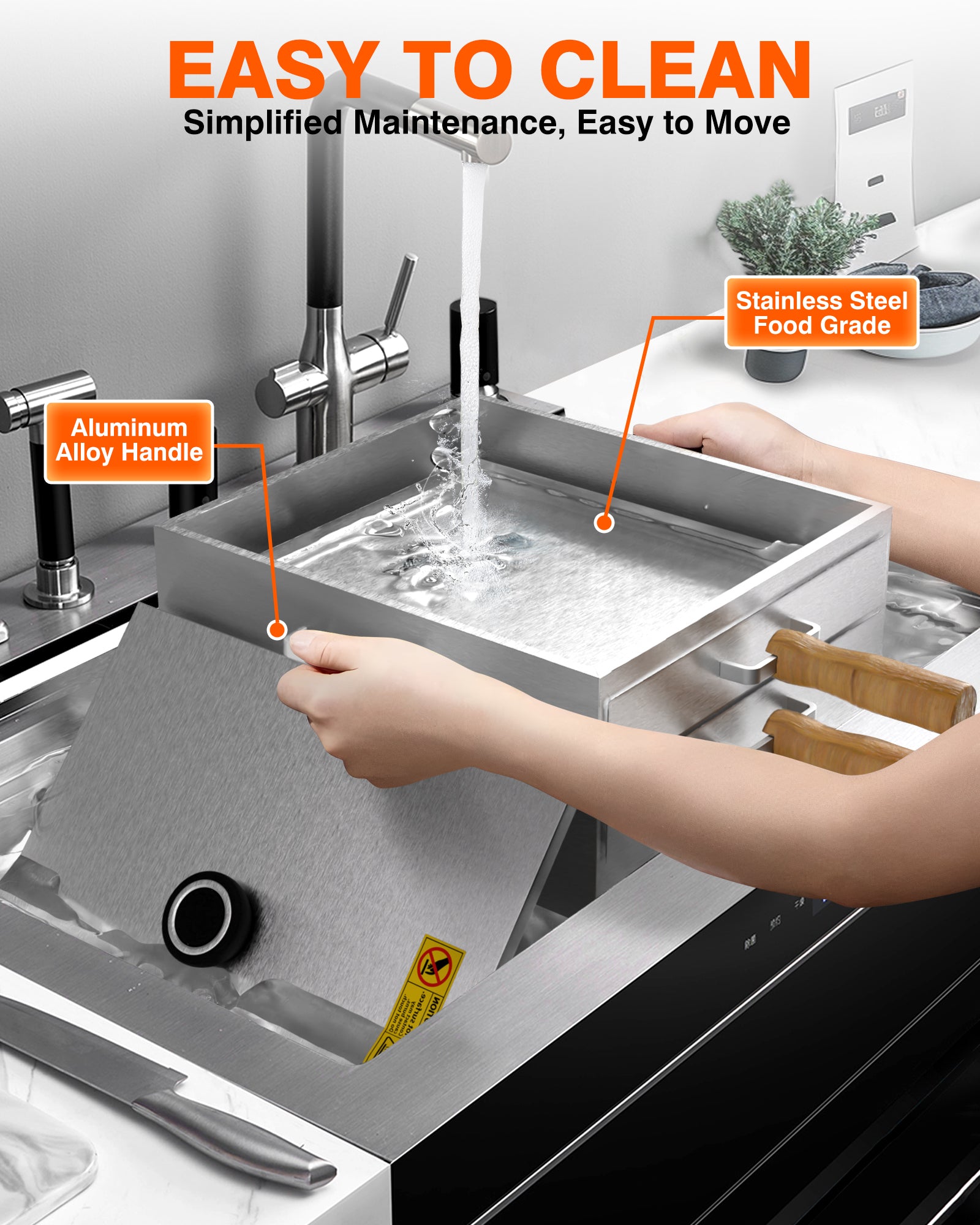 PYY Rice Noodle Roll Steamer Machine - 2 Layers 3 Trays Chinese Cantonese Cheung Fun Changfen Maker for Commercial and Home Use with Extra Stainless Steel Holed Steam Tray and Long Wooden Handle