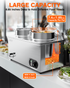 Commercial Soup Warmer - Upgrade Steam Table Food Warmer Electric Countertop Bain Marie Station with Large Stainless Steel Dual 7.4QT Round Pots for Restaurants, Buffets and Catering 86-185°F