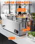 PYY Commercial Electric Soup Warmer - Dual 11.6QT Stainless Steel Bain Marie Station with 2-Pot Steam Table, Adjustable Temperature (86-185°F) for Restaurants, Buffets, Catering & Food Service