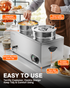 Commercial Soup Warmer - Upgrade Steam Table Food Warmer Electric Countertop Bain Marie Station with Large Stainless Steel Dual 7.4QT Round Pots for Restaurants, Buffets and Catering 86-185°F