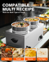 Commercial Soup Warmer - Upgrade Steam Table Food Warmer Electric Countertop Bain Marie Station with Large Stainless Steel Dual 7.4QT Round Pots for Restaurants, Buffets and Catering 86-185°F