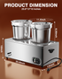 PYY Commercial Electric Soup Warmer - Dual 11.6QT Stainless Steel Bain Marie Station with 2-Pot Steam Table, Adjustable Temperature (86-185°F) for Restaurants, Buffets, Catering & Food Service