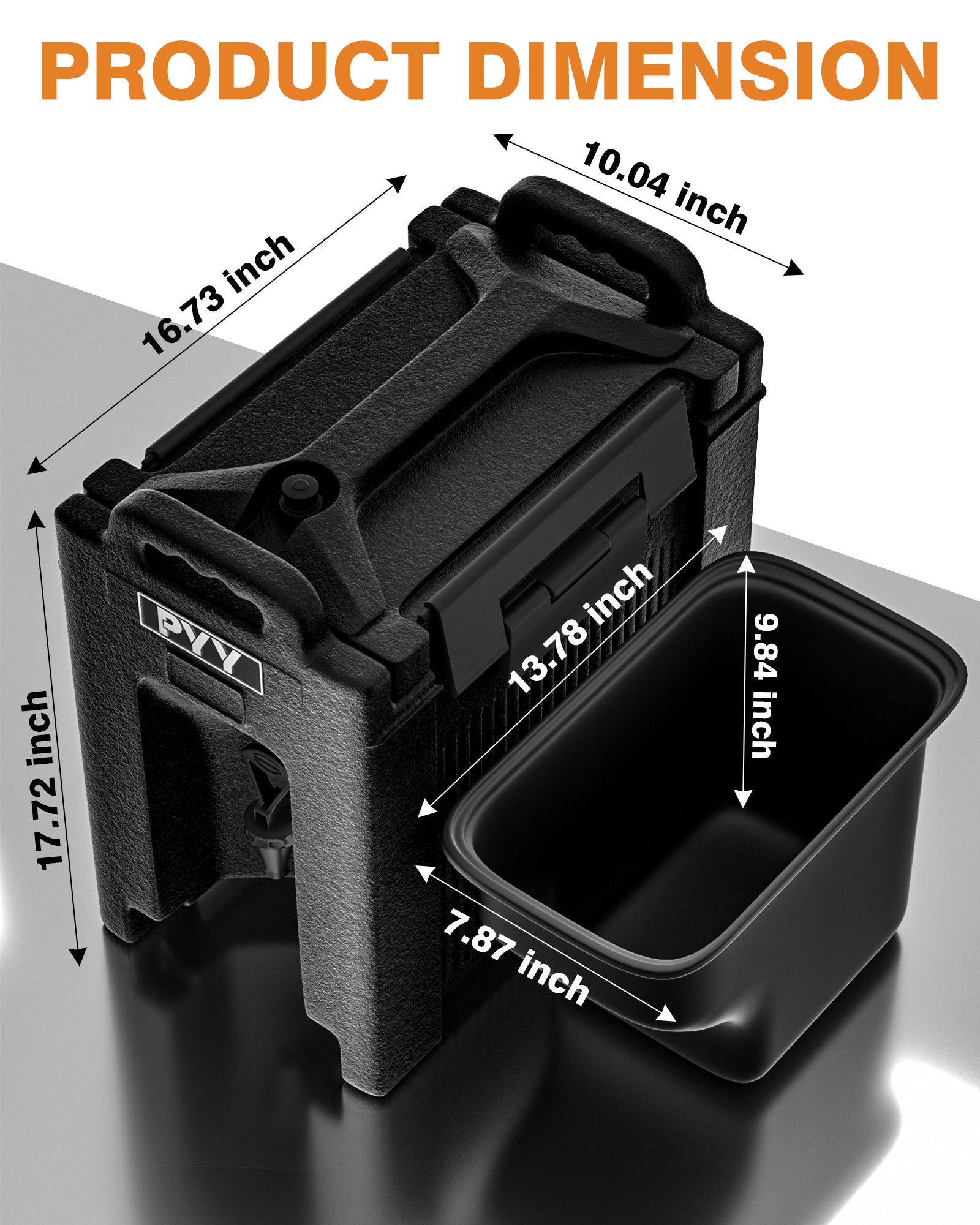 PYY Insulated Beverage Dispenser 2.5 Gallon,Hot and Cold Drink Container with Handles,Food-grade LLDPE Material,Thermal Drink Dispenser Cooler Server carrier For Commercial Catering and Gatherings
