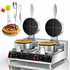 PYY Commercial Waffle Maker - Double Waffle Maker Non-stick for Party Food Stall,Restaurant, Large, Stainless Steel