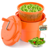 Commercial Salad Spinner - Salad Dryer Large Salad Spinner w/Silicone Anti-slip Mat & Draining Hose, 24Qt Manual Salad Spinner for up to 7 Heads of Lettuce Spinner Large for Catering