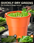 Commercial Salad Spinner - Salad Dryer Large Salad Spinner w/Silicone Anti-slip Mat & Draining Hose, 24Qt Manual Salad Spinner for up to 7 Heads of Lettuce Spinner Large for Catering
