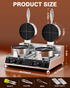 PYY Commercial Waffle Maker - Double Waffle Maker Non-stick for Party Food Stall,Restaurant, Large, Stainless Steel