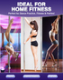 PYY Dance Pole for Home - Adjustable & Portable Dancing Pole for Gym Studio Pub, 45mm Chrome Finish, Spinning & Static Modes, No Drilling Required, Remote LED Lights, Fits 88"-108" Ceilings