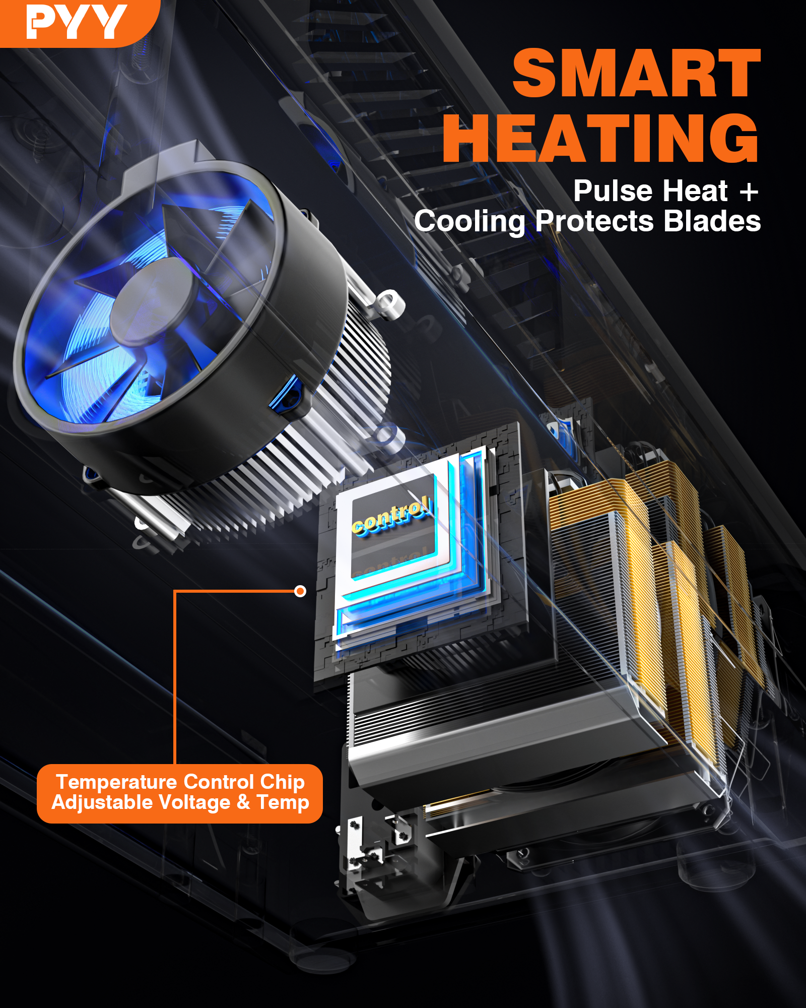 PYY Tire Grooving Tool - 1000W Fast Heating Upgraded Tire Groover Machine,30 Pcs U&V Blades, Adjustable Temp,Portable Lightweight Rubber Tire Cutter Tire Grooving Iron for Off-Road Truck Car, Black