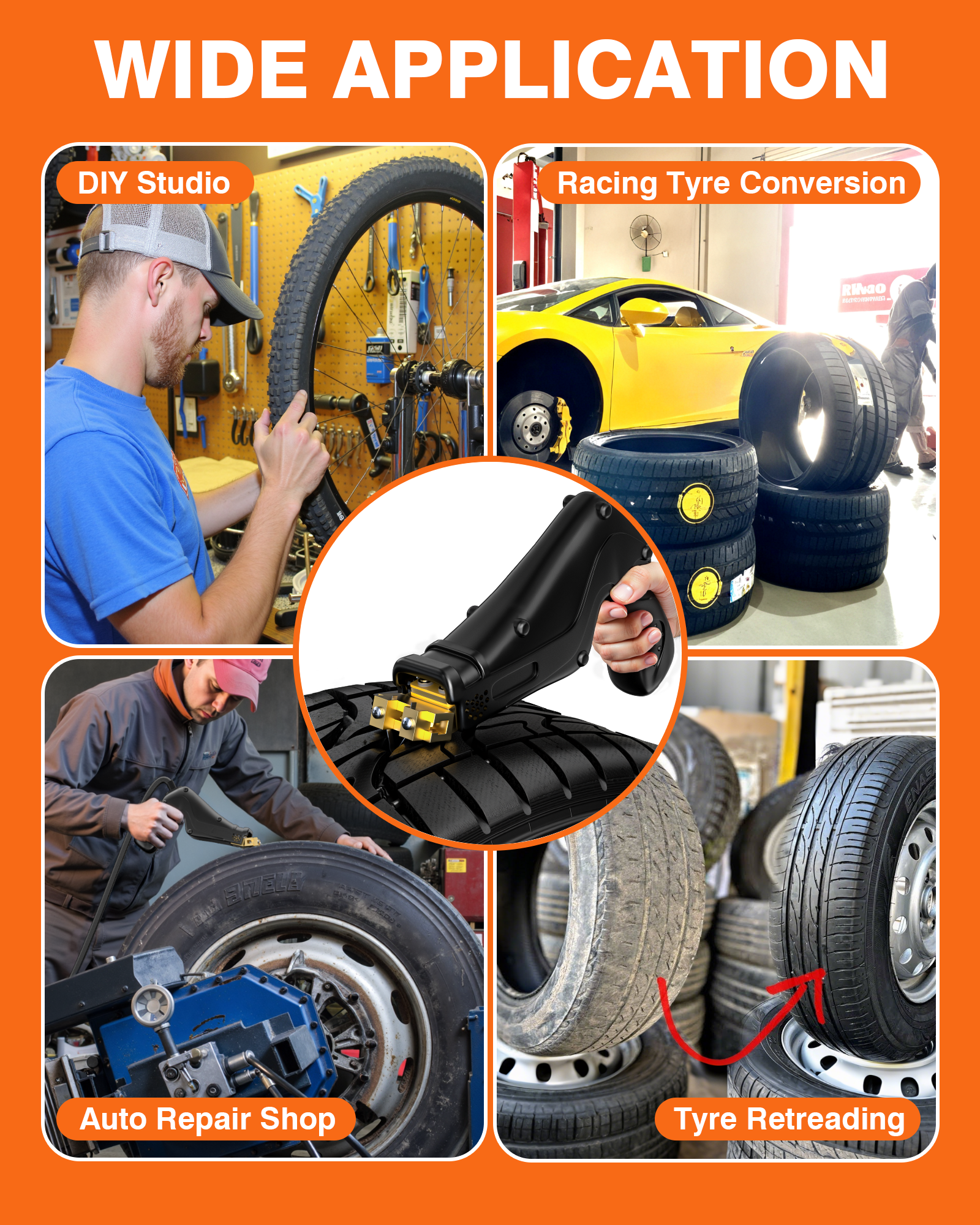 PYY Tire Grooving Tool - 1000W Fast Heating Upgraded Tire Groover Machine,30 Pcs U&V Blades, Adjustable Temp,Portable Lightweight Rubber Tire Cutter Tire Grooving Iron for Off-Road Truck Car, Black